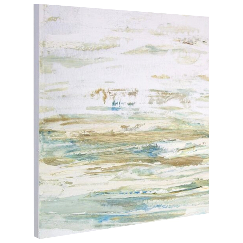 Cuadro pintado a mano inspirado en el mar abstracto contemporáneo