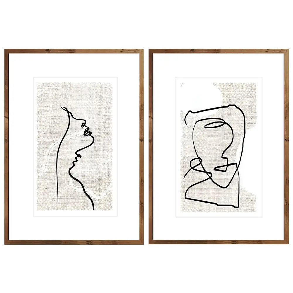 Cuadros en blanco y negro con paspartú | Arte lineal