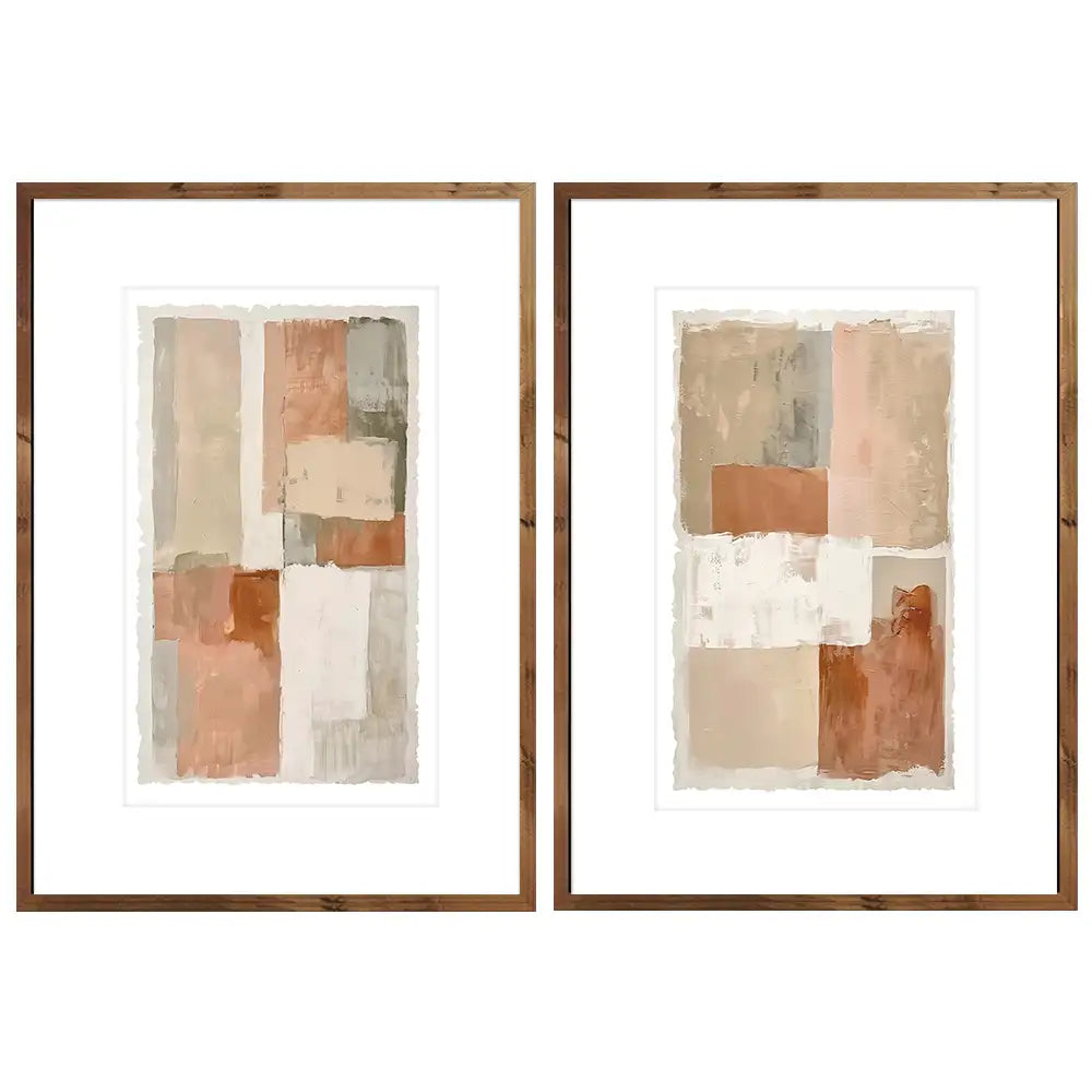 Cuadros abstractos con paspartú | Tonos tierra