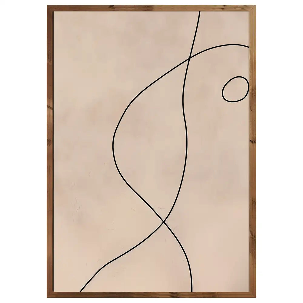 Cuadro minimalista abstracto con línea curva | Elegancia que respira