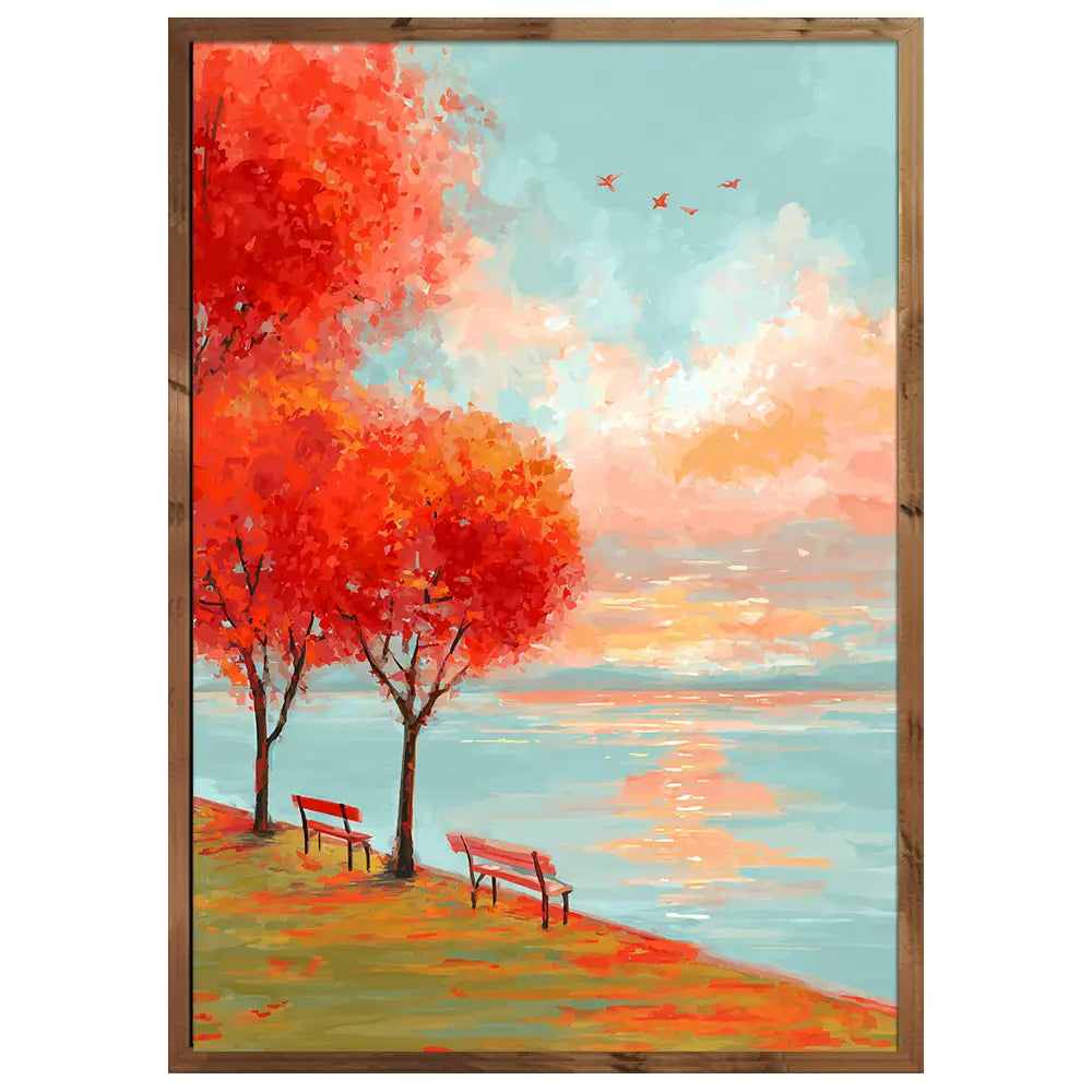 Cuadros de naturaleza vibrante: árboles y mar | Estilo Fauvista