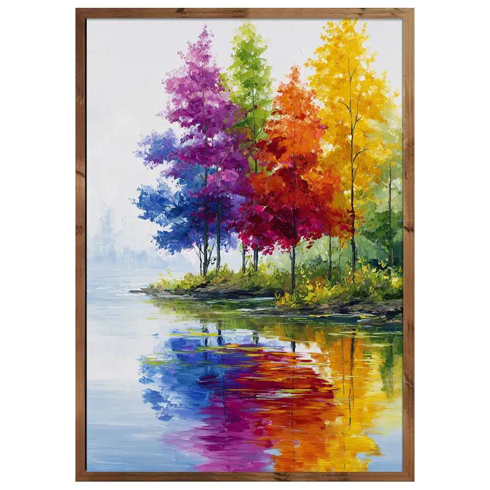 Cuadro paisaje moderno en colores del arcoíris | Estilo Contemporáneo