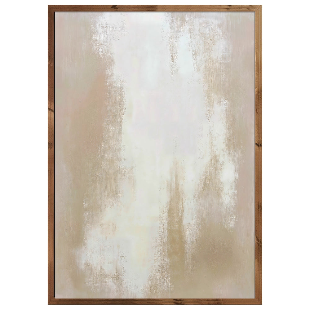 Cuadro abstracto blanco y beige | Textura en calma