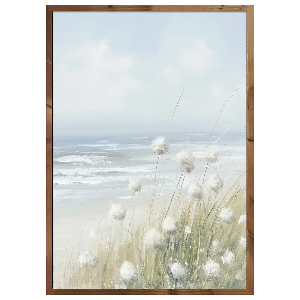 Cuadros enmarcados de playa y flores | Tonos Suaves