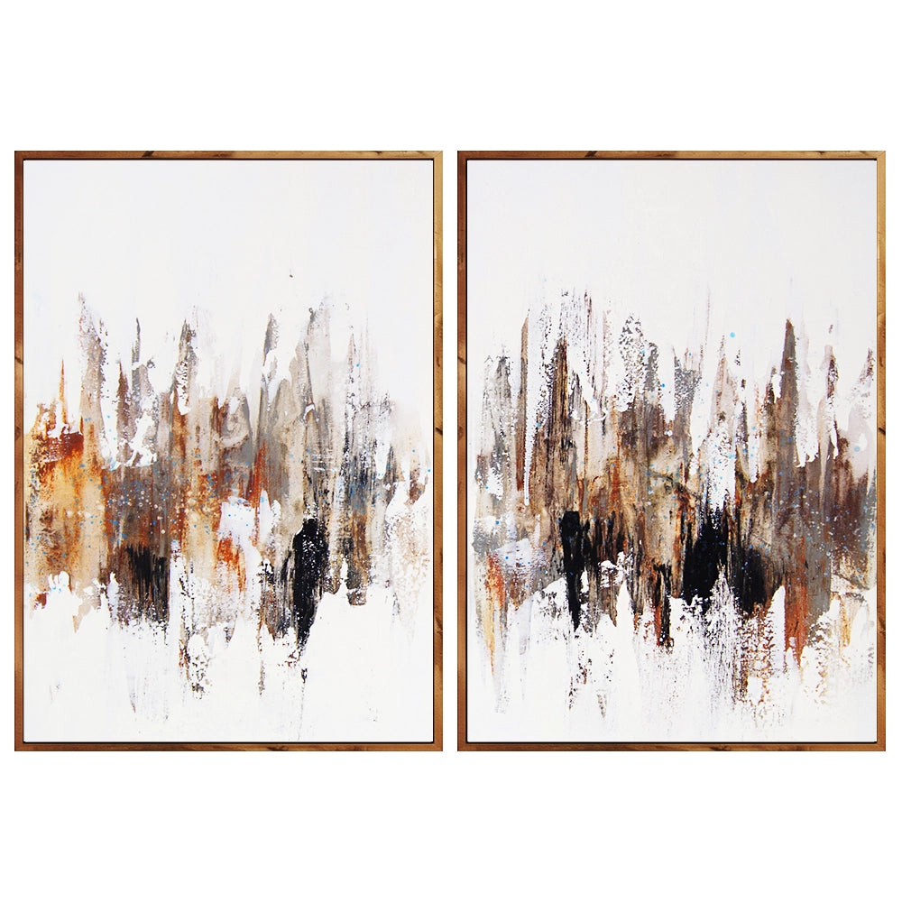 Cuadro moderno abstracto en formato díptico vertical