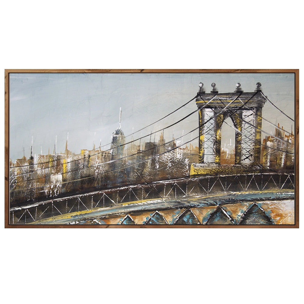 Cuadro puente de Brooklyn con relieve arquitectónico