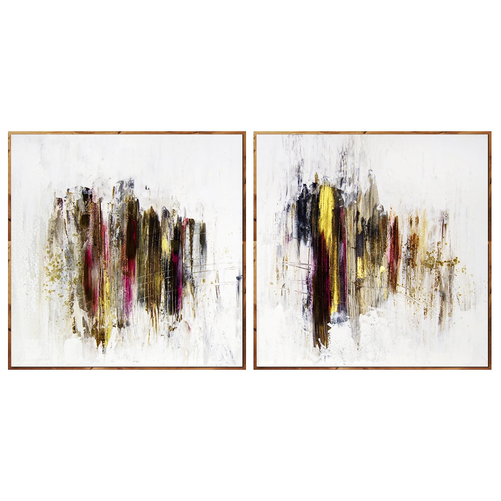 Cuadro abstracto elegante en tonos oscuros y dorados