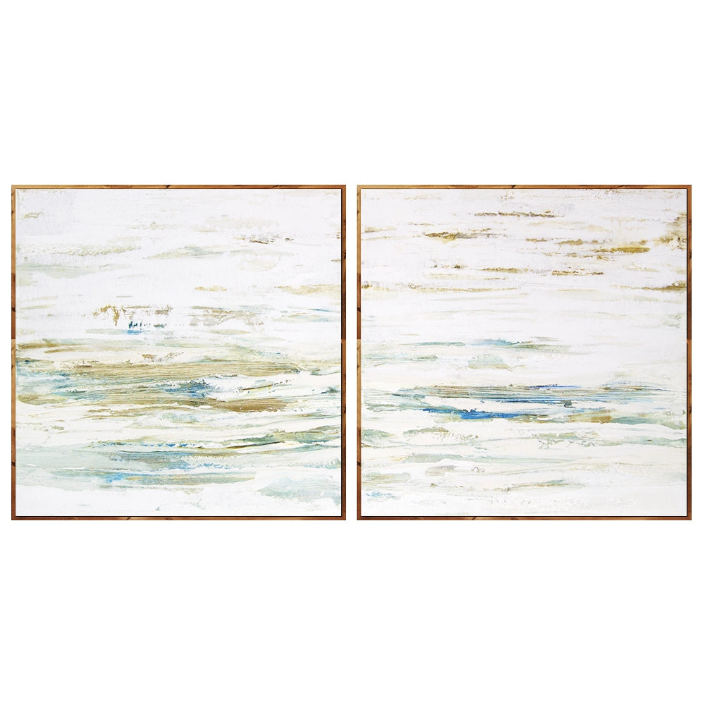 Cuadro pintado a mano inspirado en el mar abstracto contemporáneo