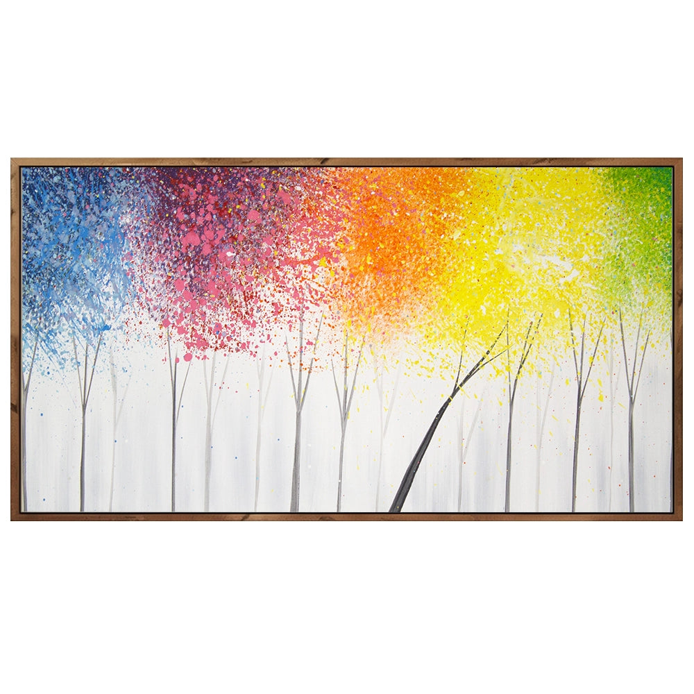 Cuadros con mucho color de bosque abstracto moderno