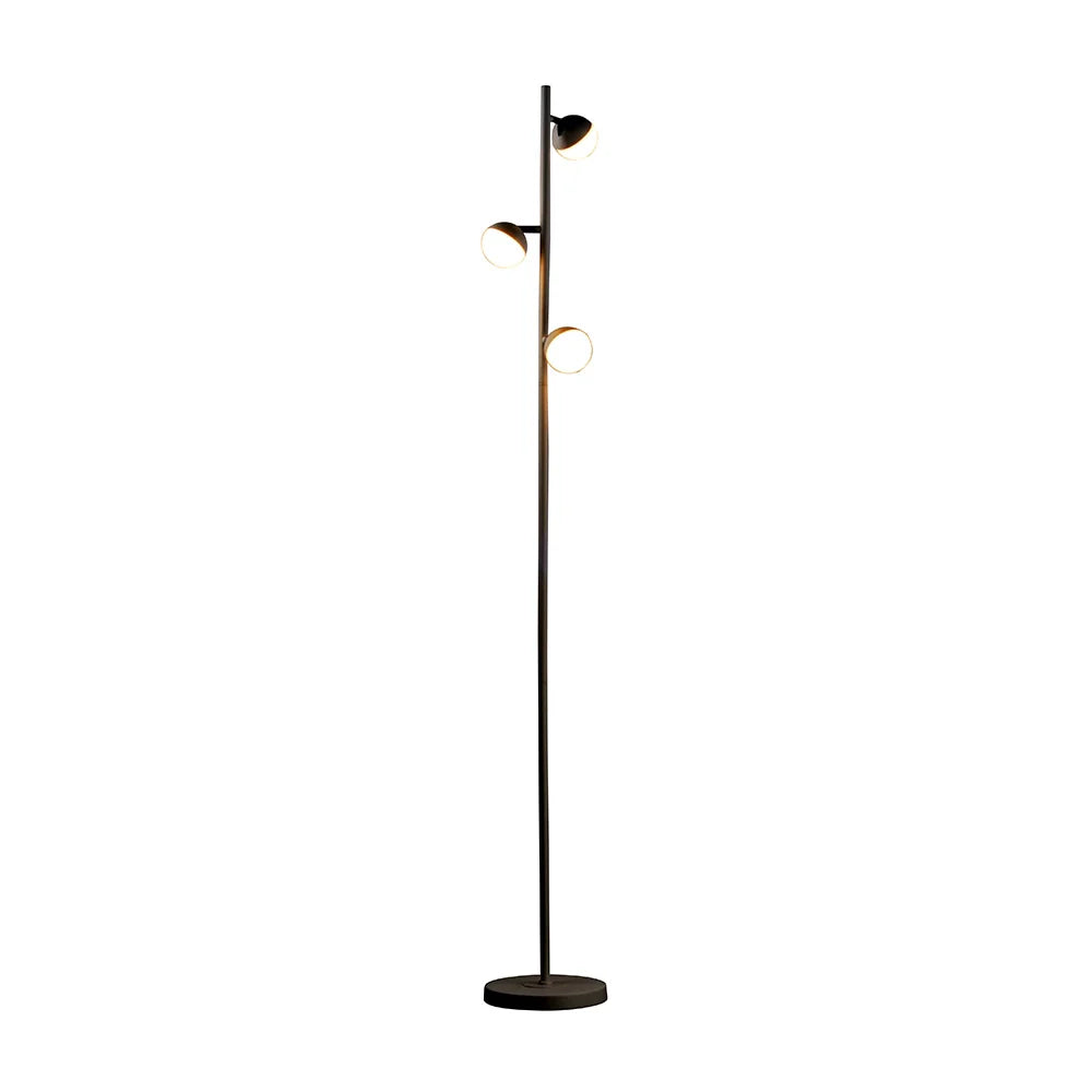 Lámpara de pie LED de 3 luces Color Negro | Iluminación eficiente