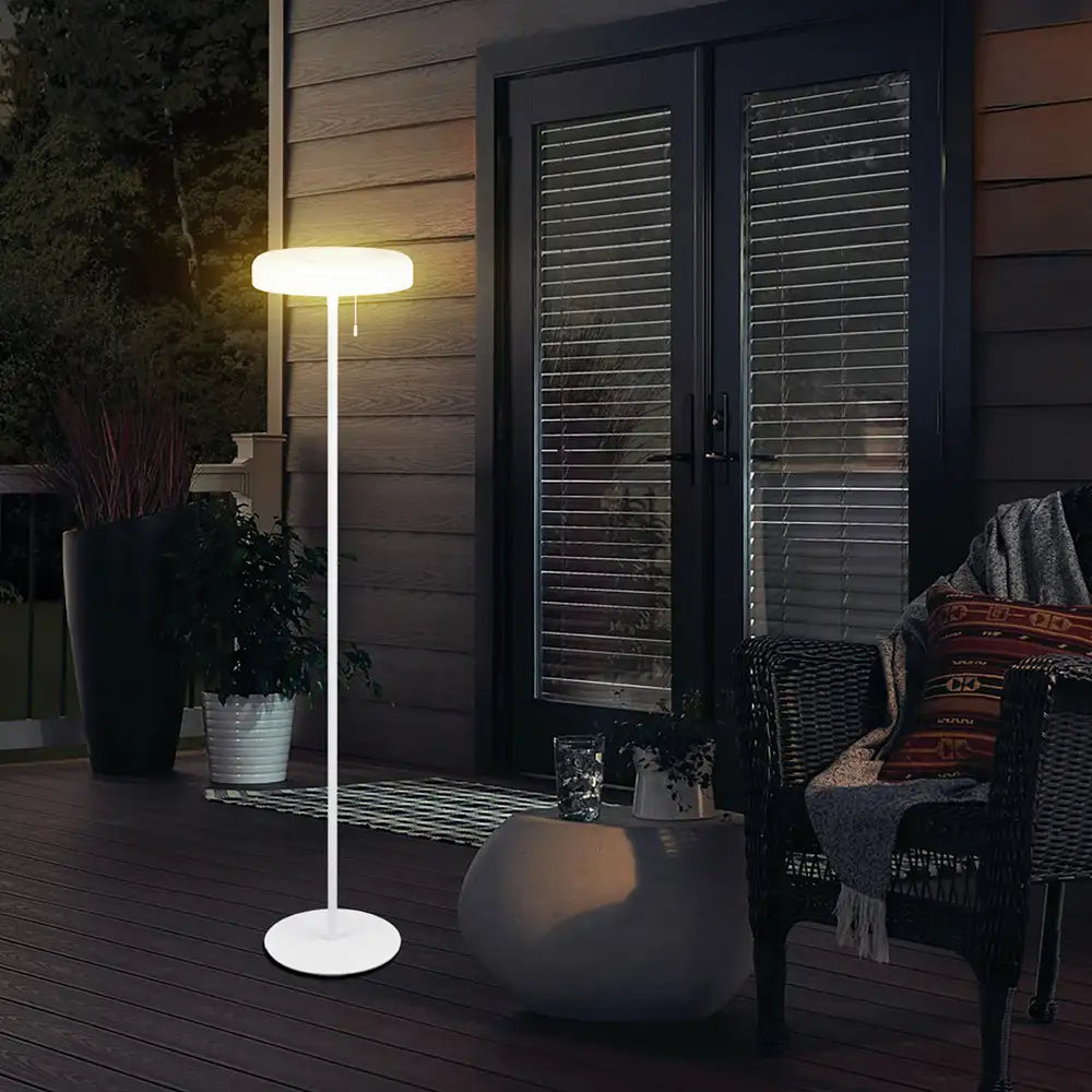 Lámpara de pie exterior blanca | Iluminación solar sin cables