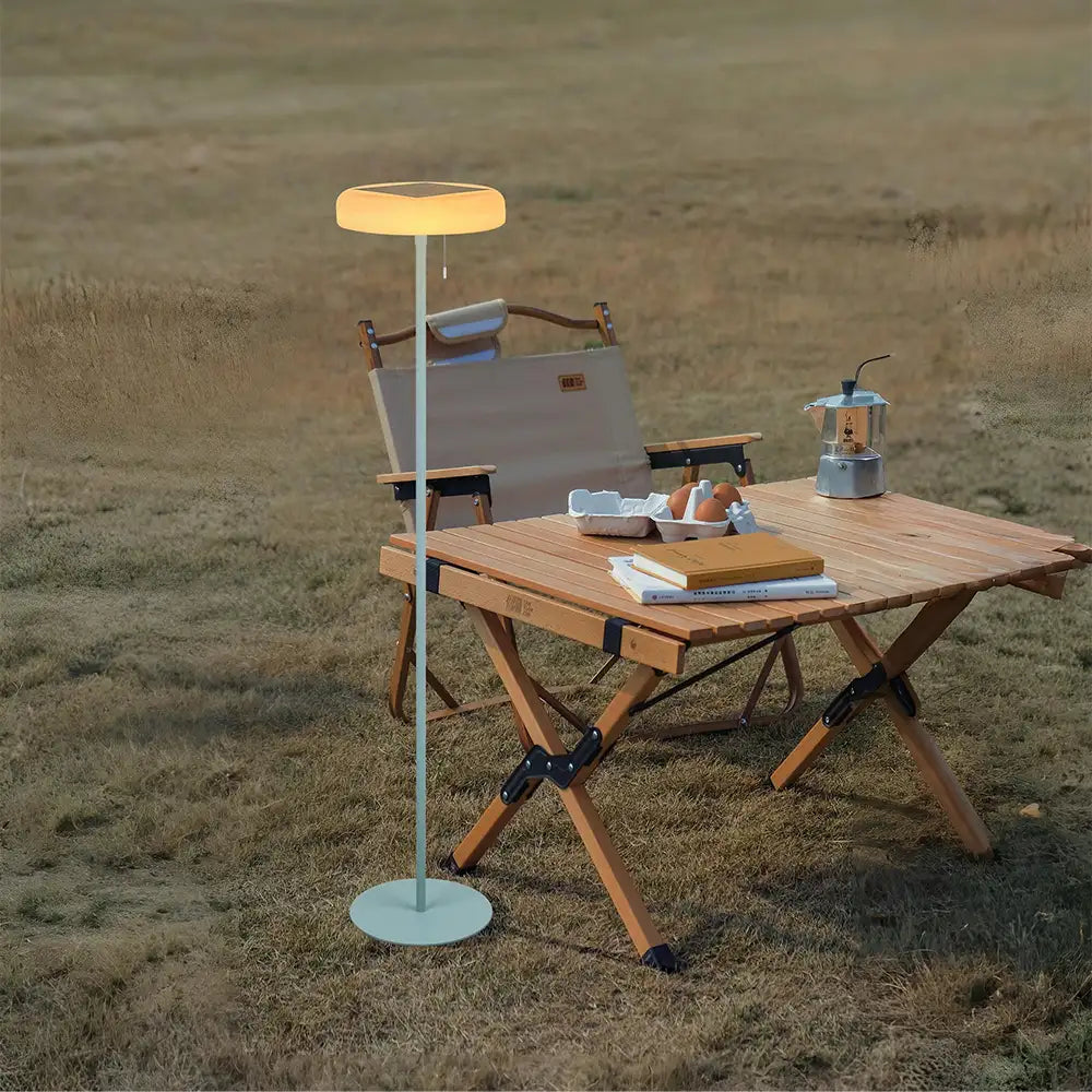 Lámpara de pie exterior verde | Luz solar sin cables