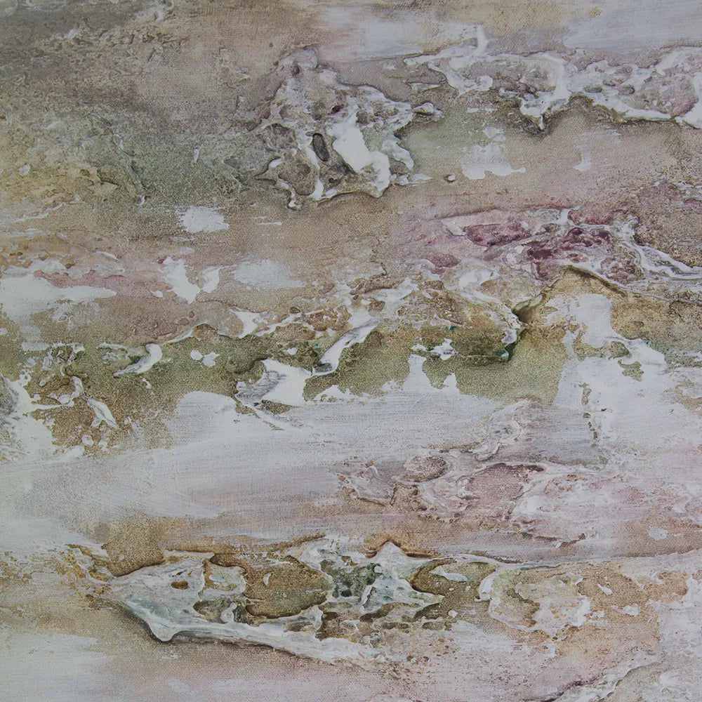 Cuadro pintado a mano con relieve en tonos metálicos suaves