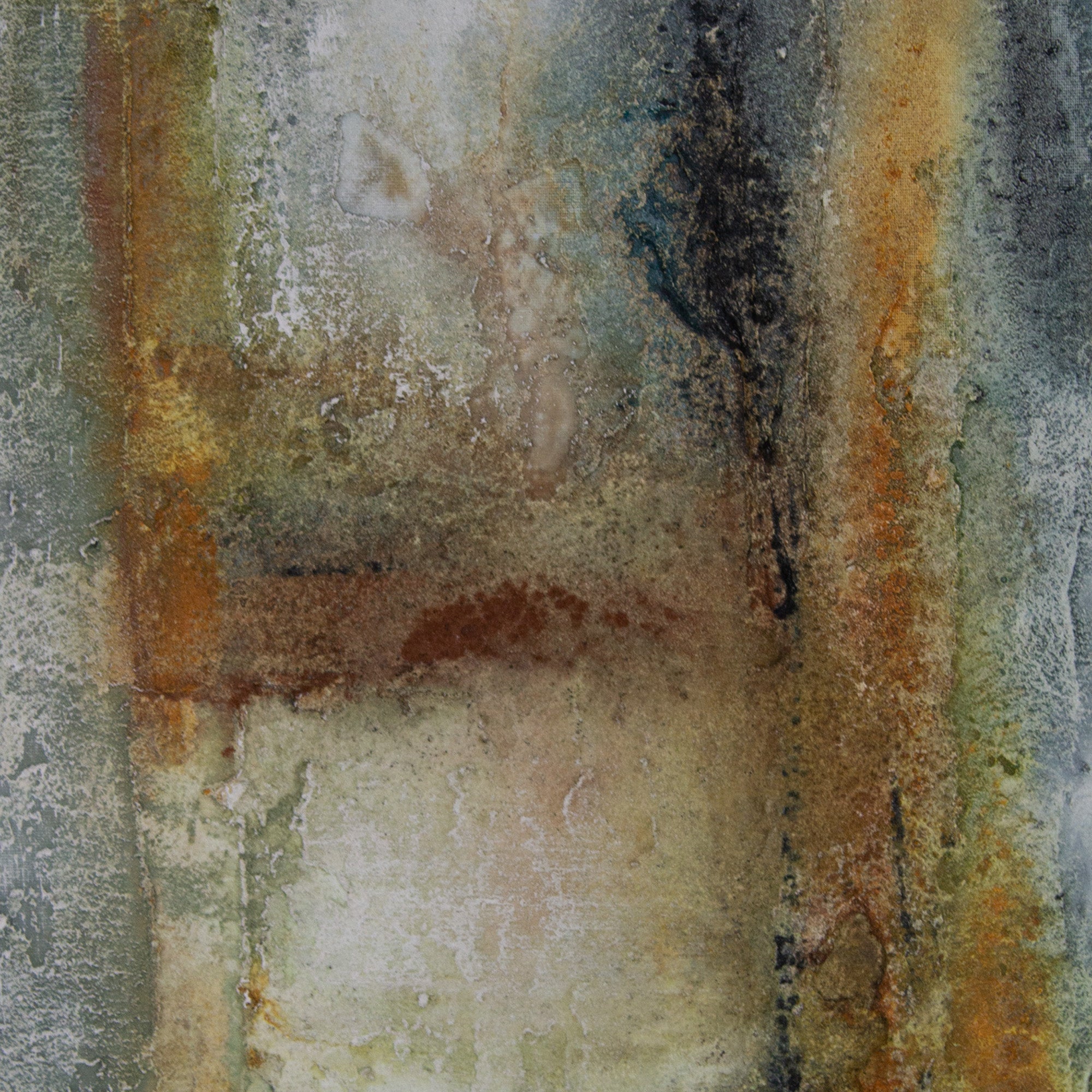 Cuadro pintado a mano original con textura en tonos oxidados