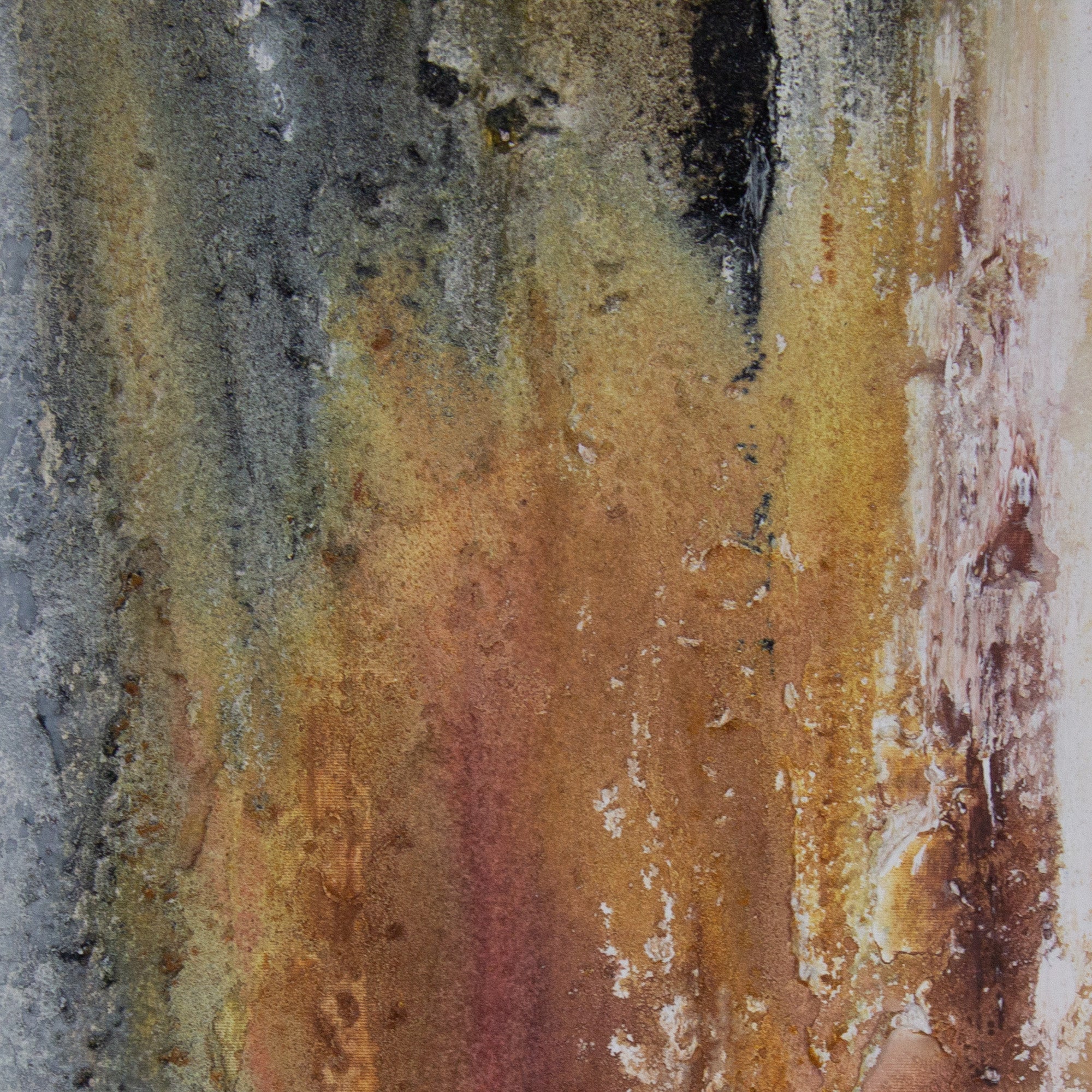Cuadro abstracto pintado a mano en tonos tierra quemada