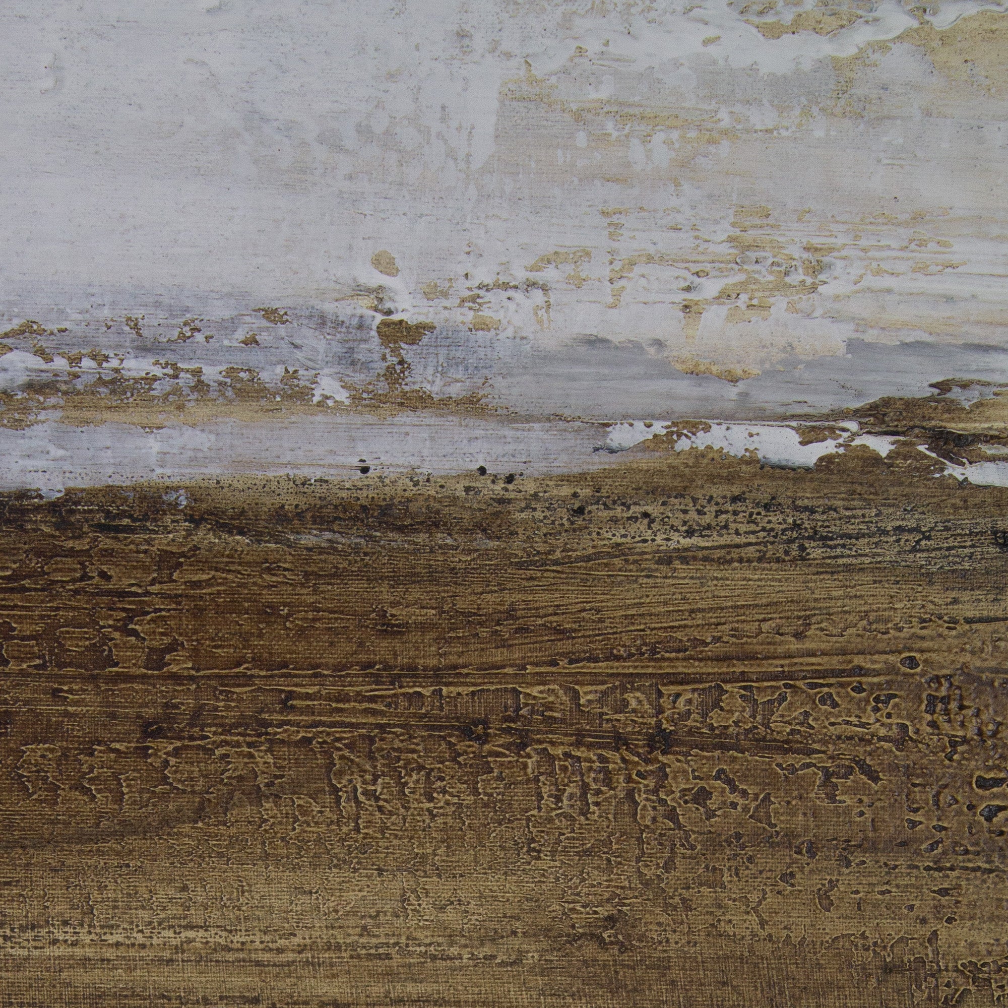 Cuadro pintado a mano moderno con contraste en tonos tierra y verde