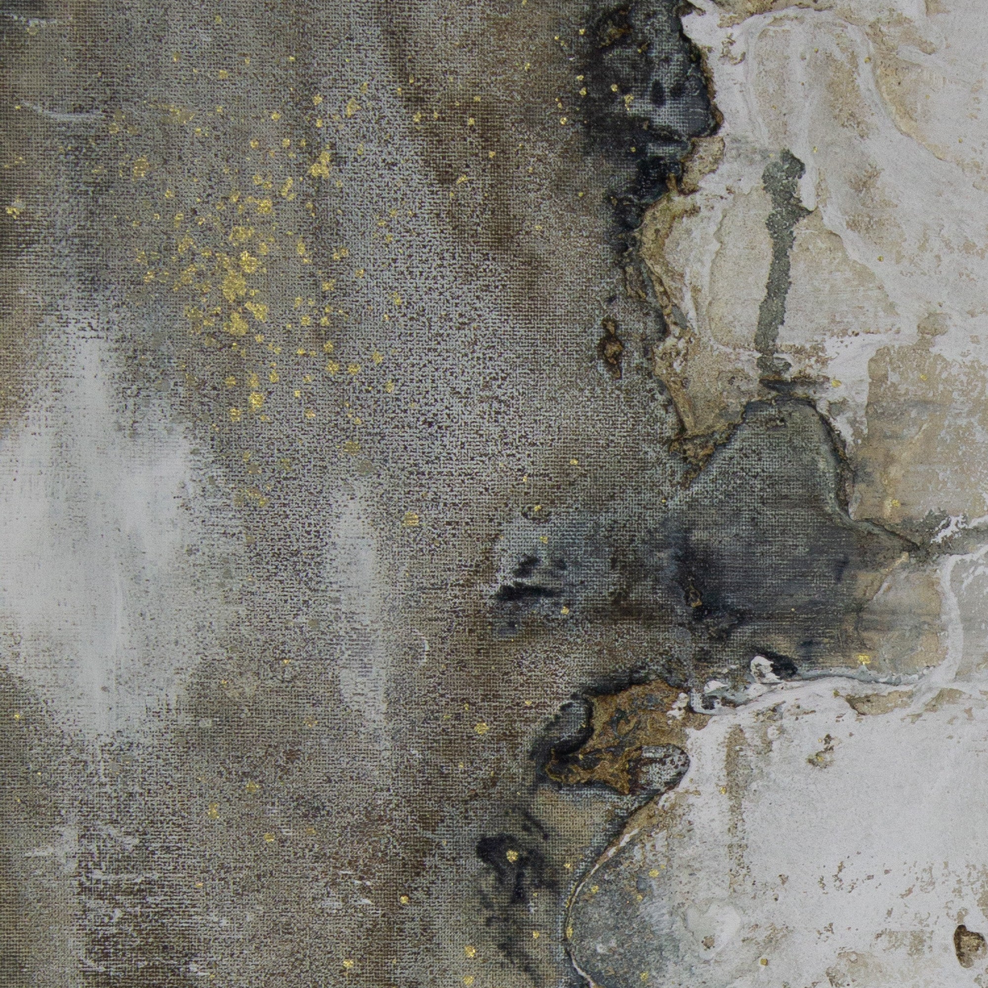 Cuadro con relieve pintado a mano en tonos beige y grafito