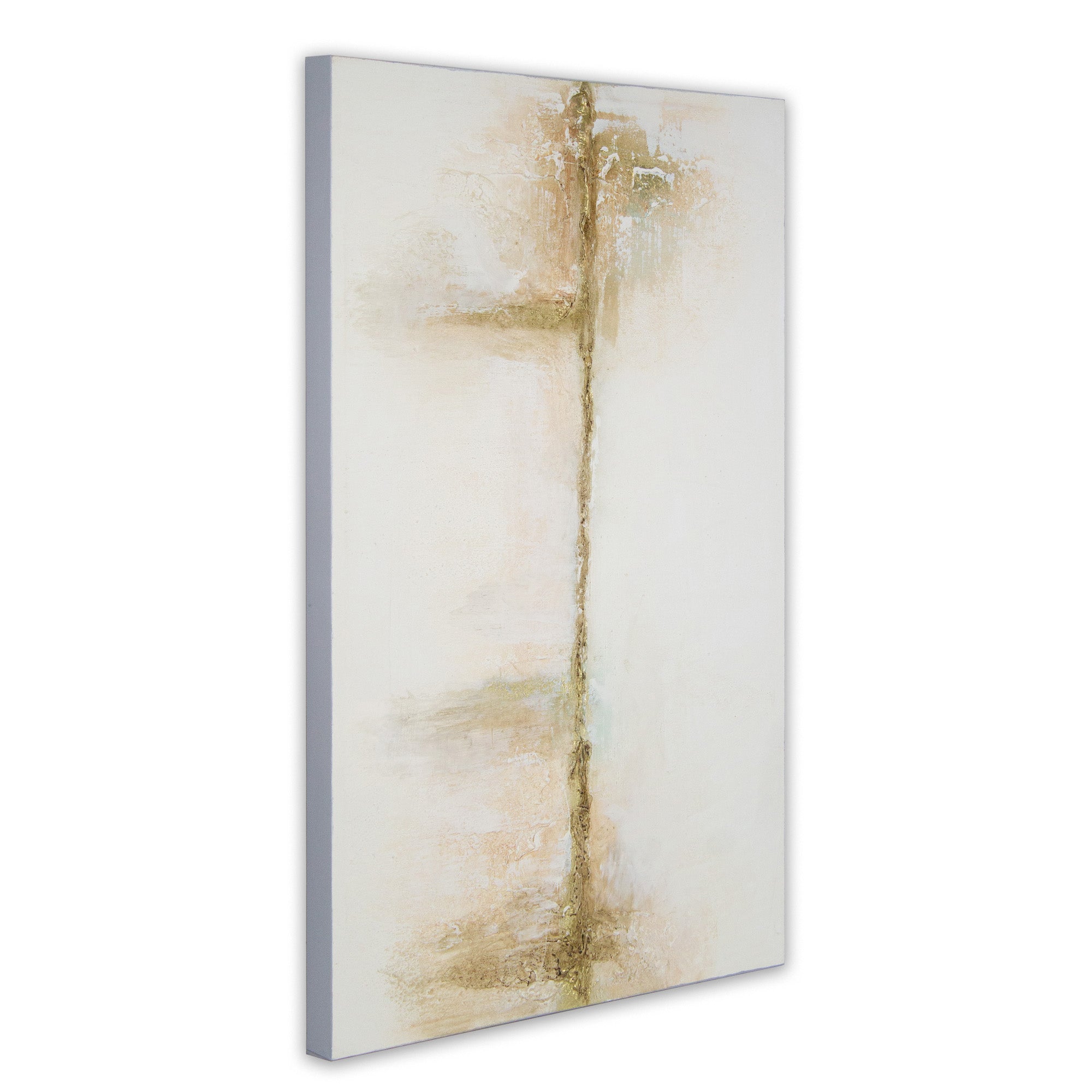 Cuadros con relieve con detalles dorados y fondo neutro