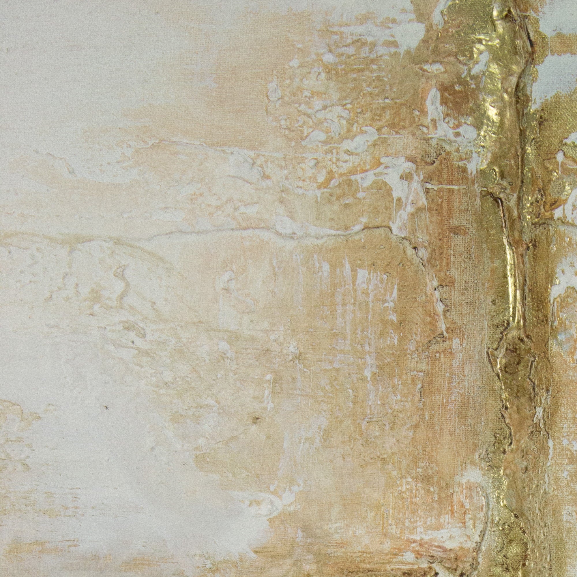 Cuadros con relieve con detalles dorados y fondo neutro