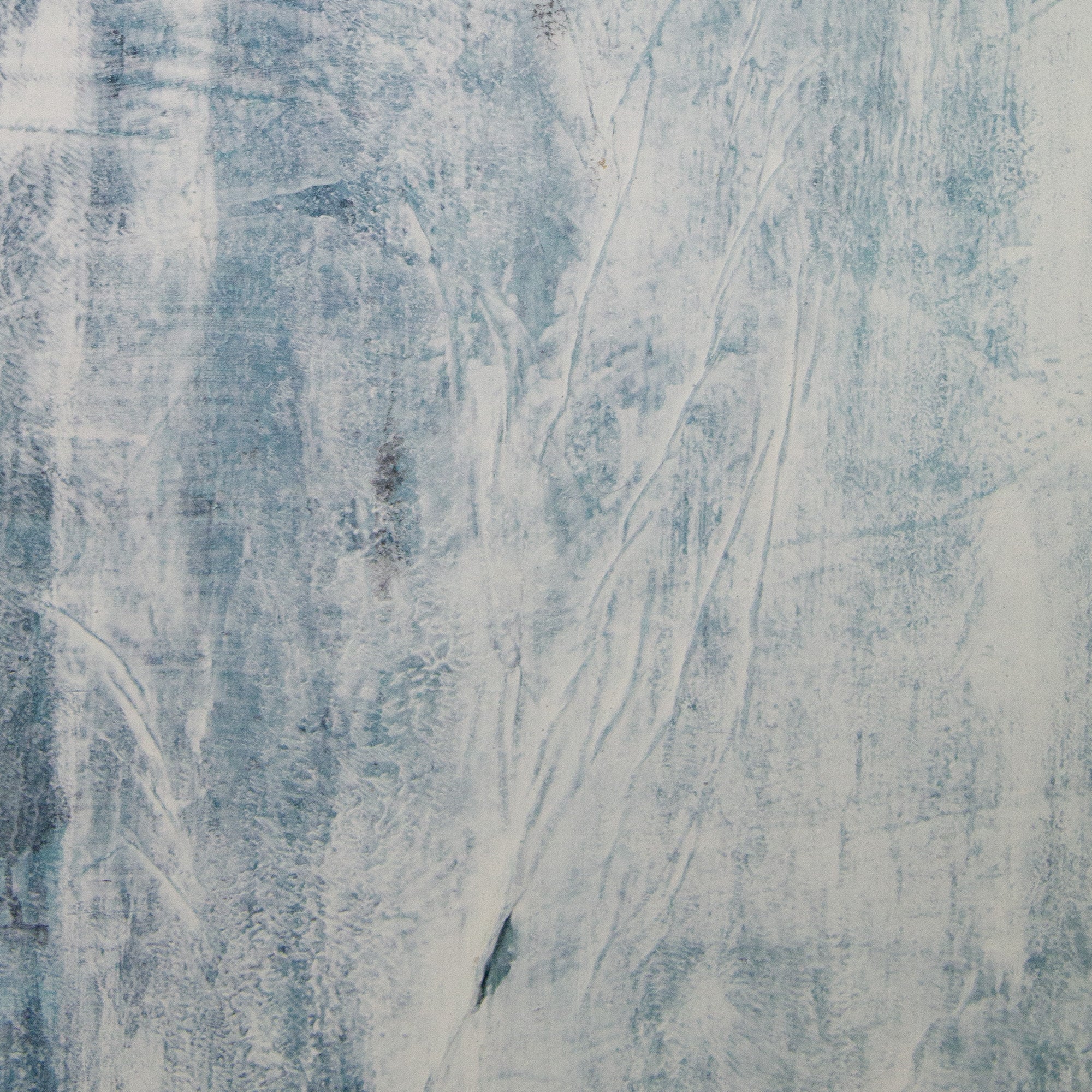 Cuadro pintado a mano original en tonos azul niebla y blanco