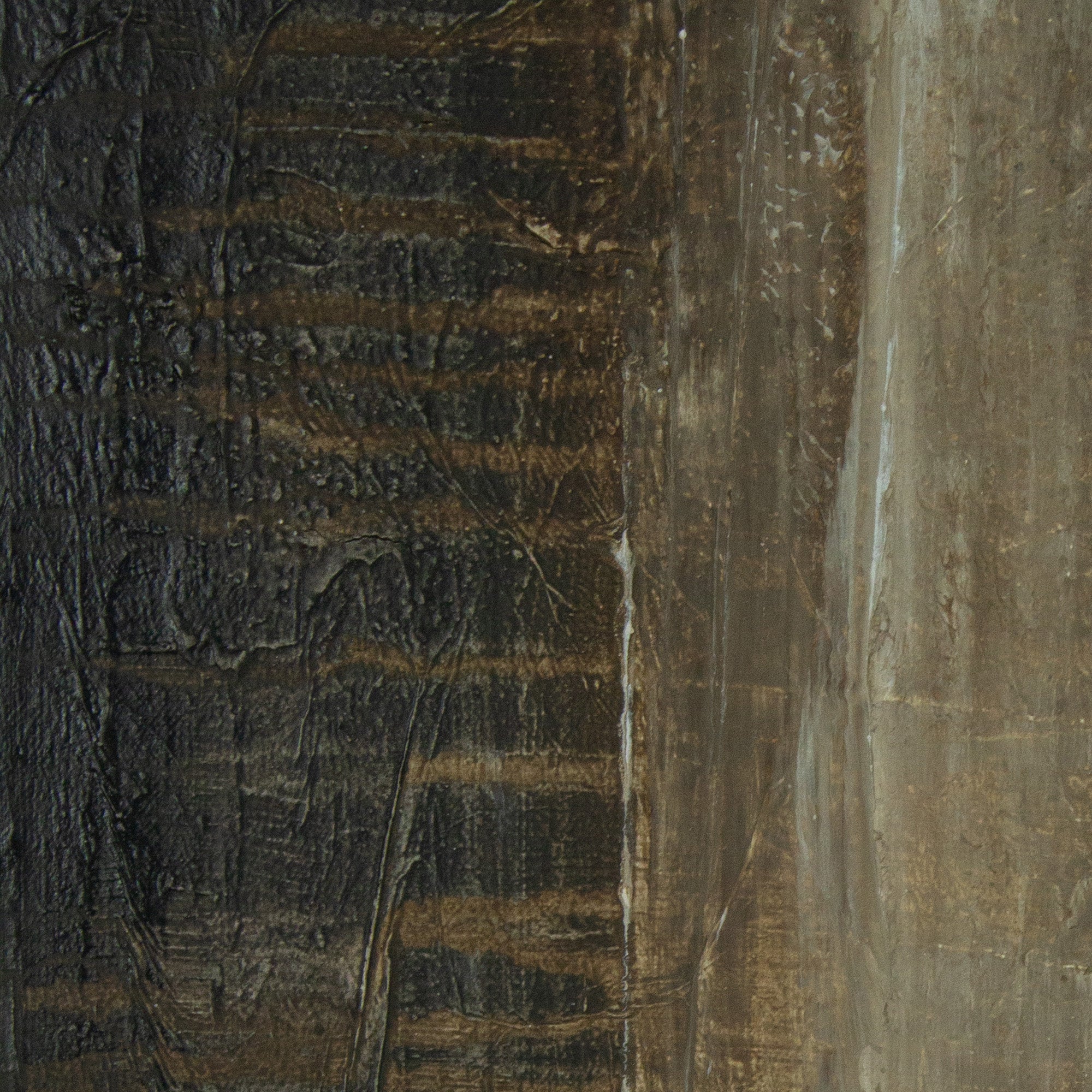 Cuadro de pintura abstracta en tonos tierra y blanco texturizado