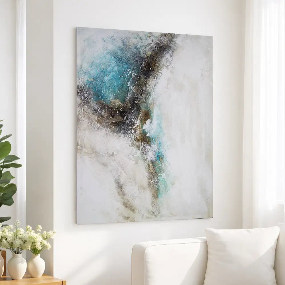 Textura erosionada y mucho blanco (70×100 / 80×80, sin marco)