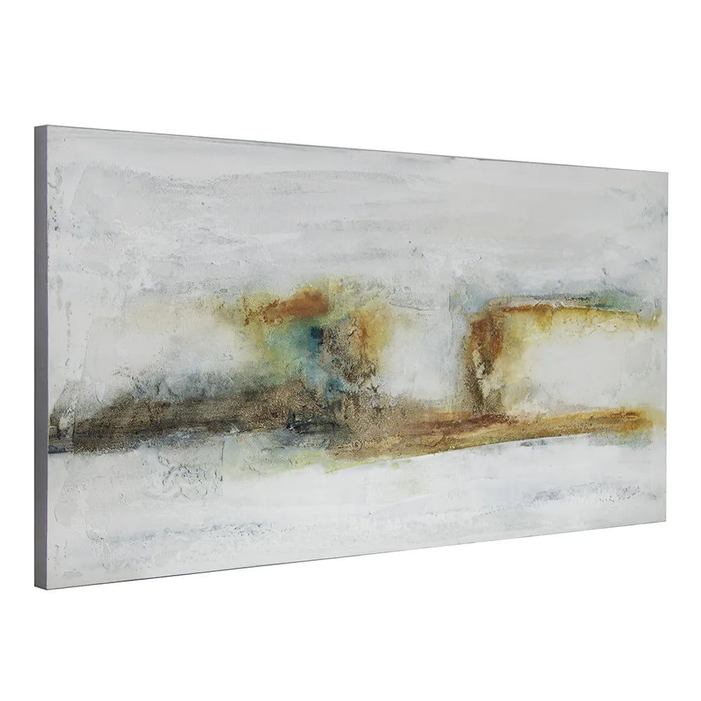 Cuadro pintado a mano original con textura en tonos oxidados