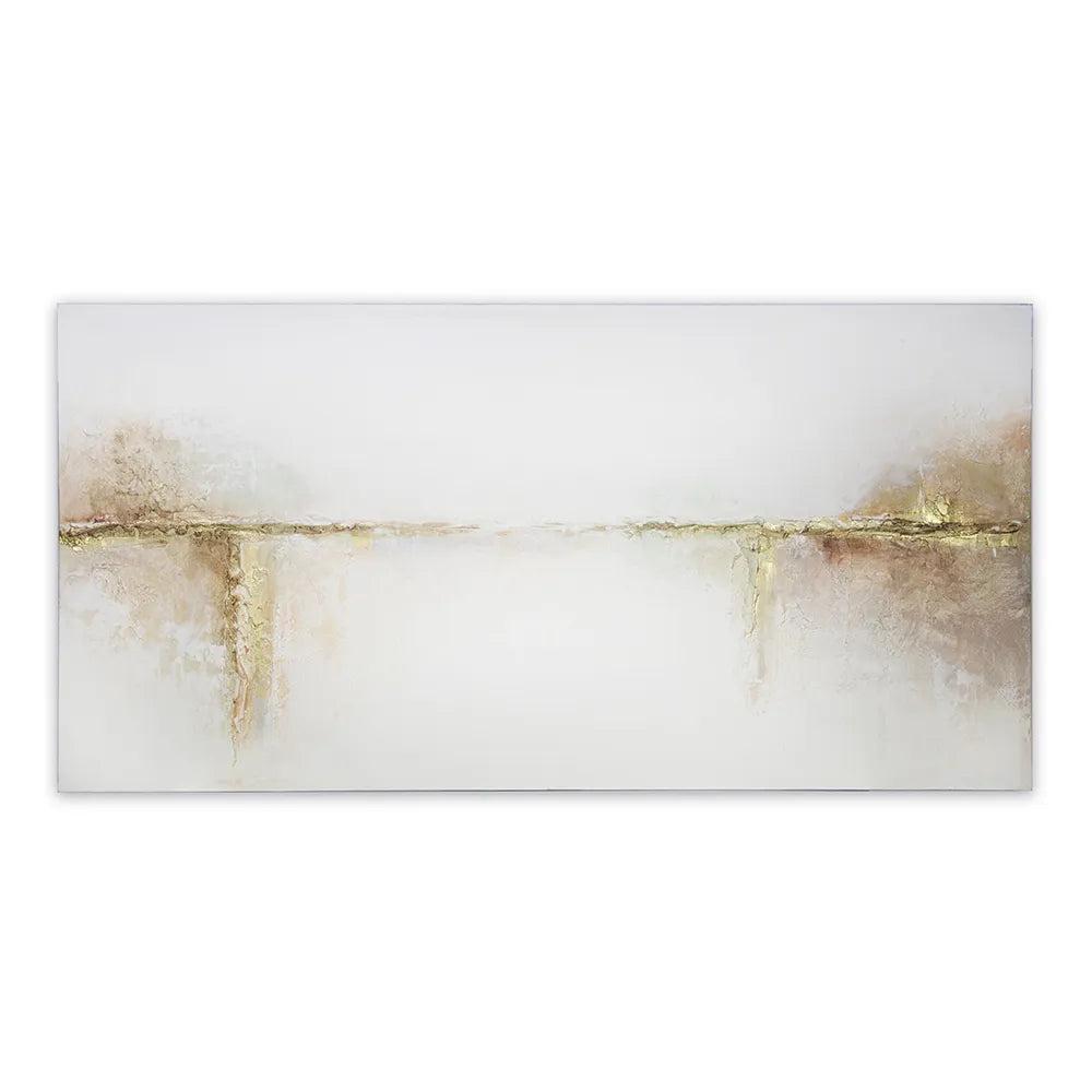 Cuadros con relieve con detalles dorados y fondo neutro