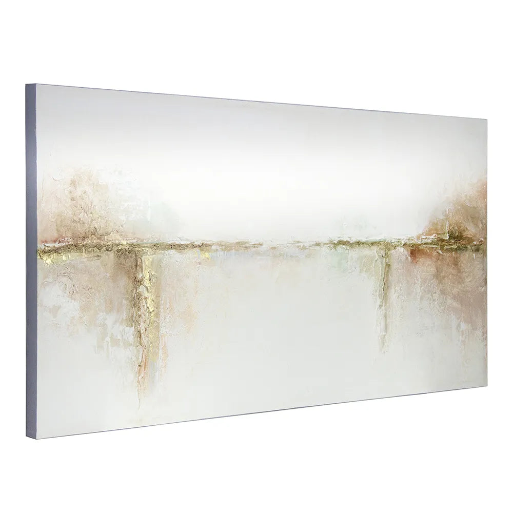 Cuadros con relieve con detalles dorados y fondo neutro