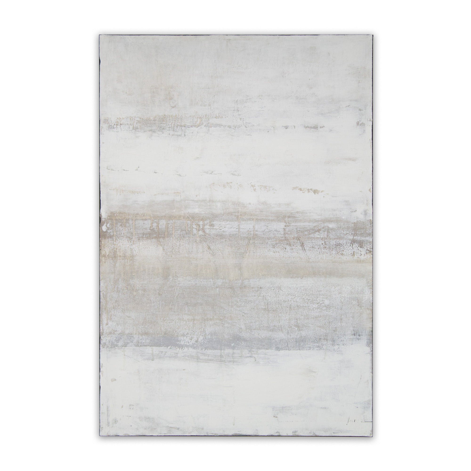 Cuadro pintado a mano en tonos grises con textura neutra