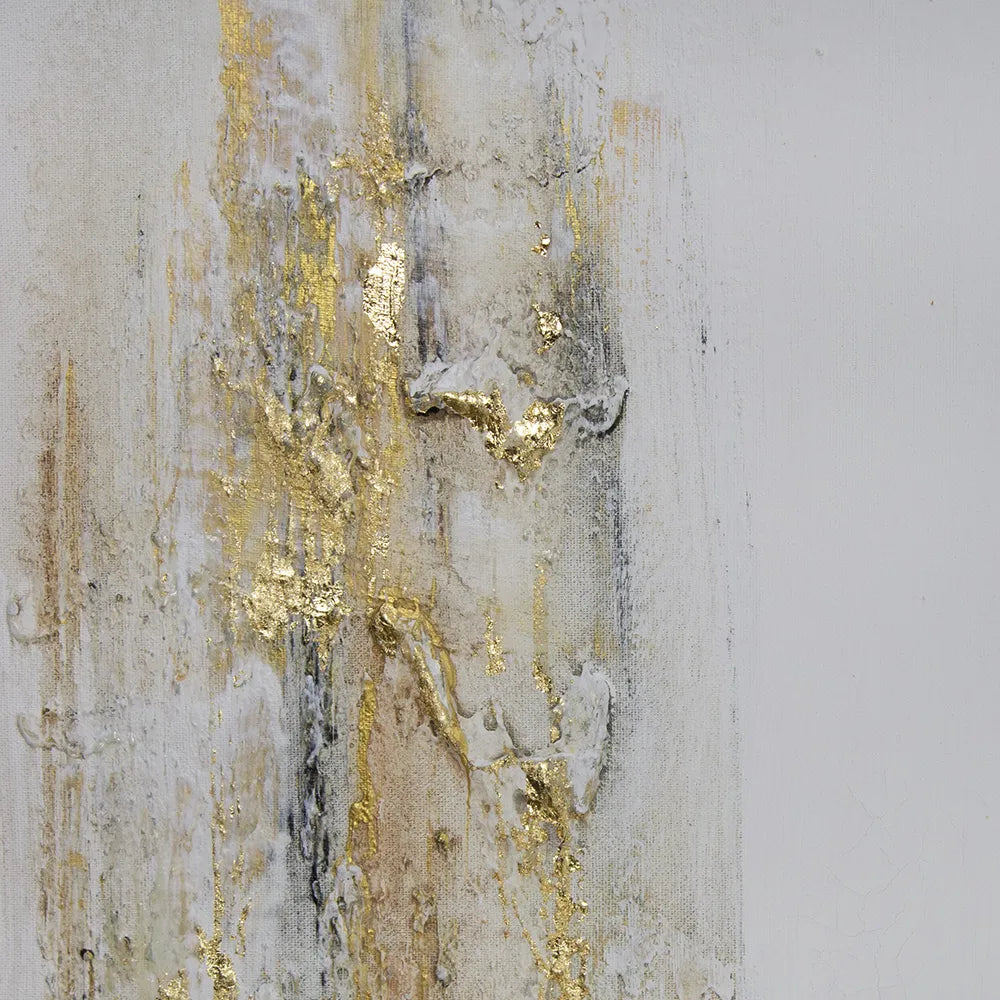 Cuadro con relieve pintado a mano en tonos dorados y tierra