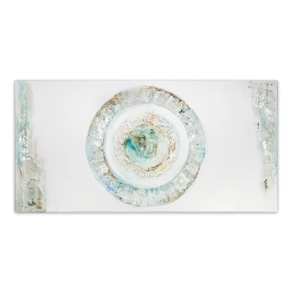 Cuadro con relieve con texturas plateadas