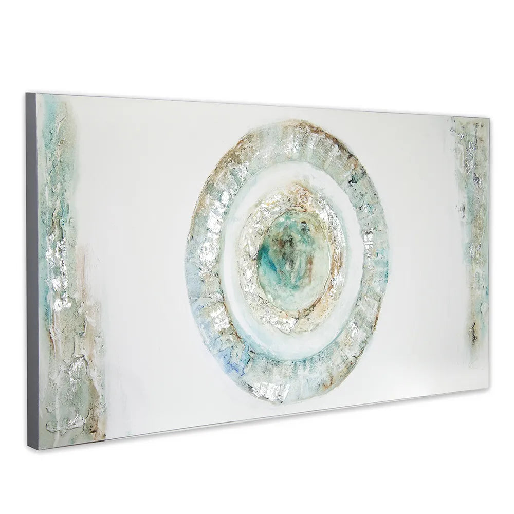 Cuadro con relieve con texturas plateadas