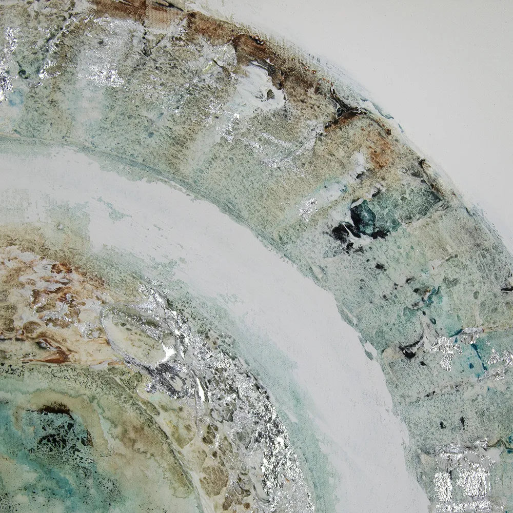 Cuadro con relieve con texturas plateadas