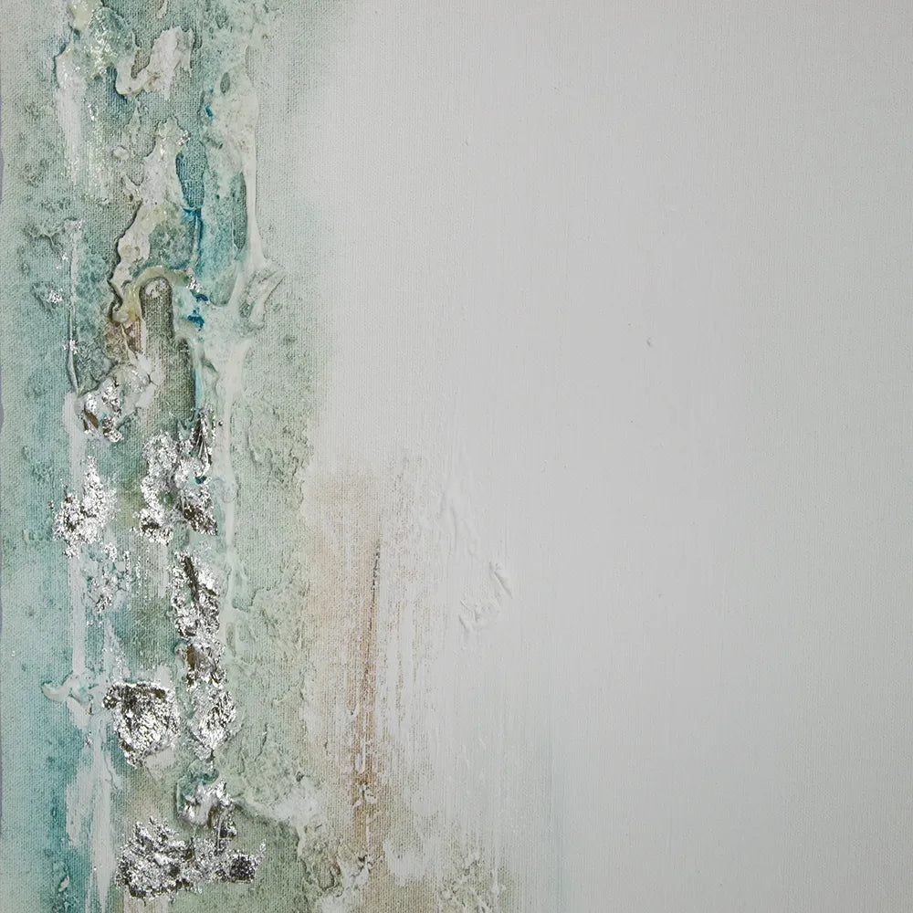 Cuadro con relieve con texturas plateadas