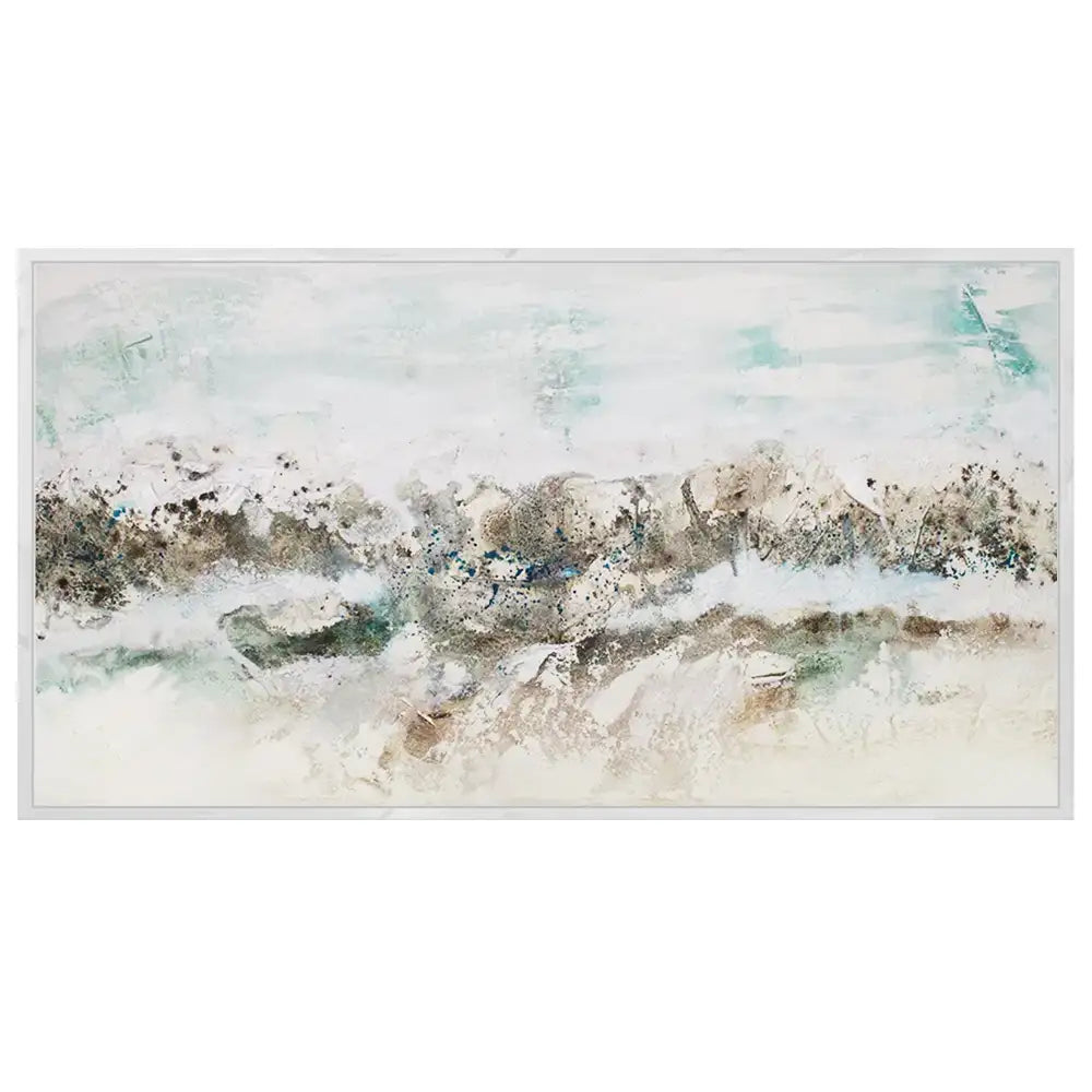 Cuadro abstracto pintado a mano con textura oceánica