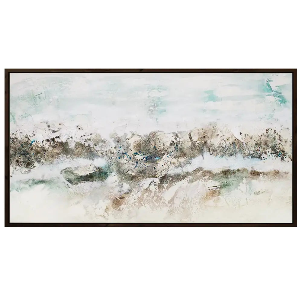 Cuadro abstracto pintado a mano con textura oceánica