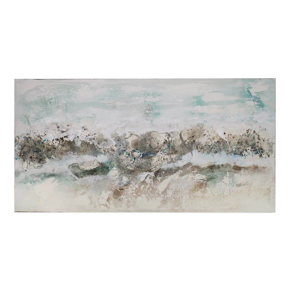 Cuadro abstracto pintado a mano con textura oceánica