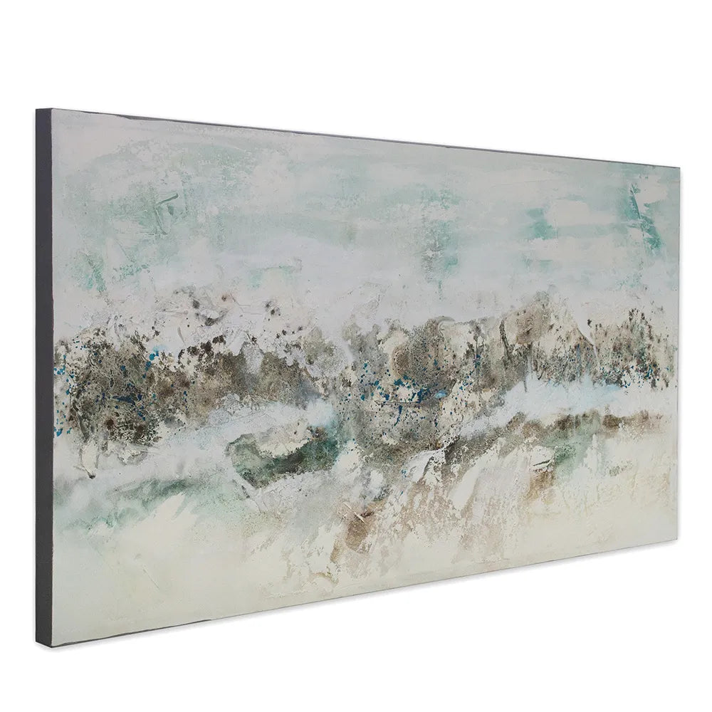 Cuadro abstracto pintado a mano con textura oceánica