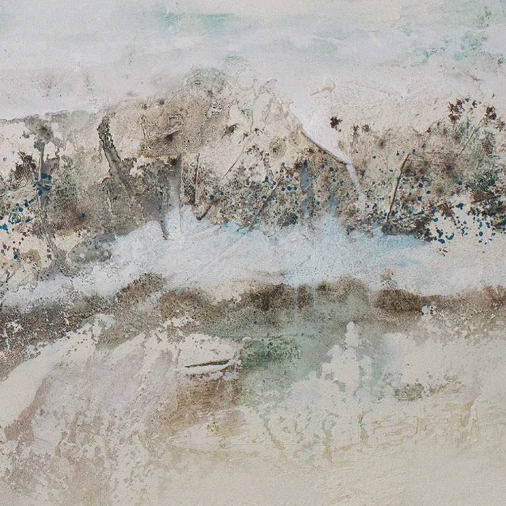 Cuadro abstracto pintado a mano con textura oceánica