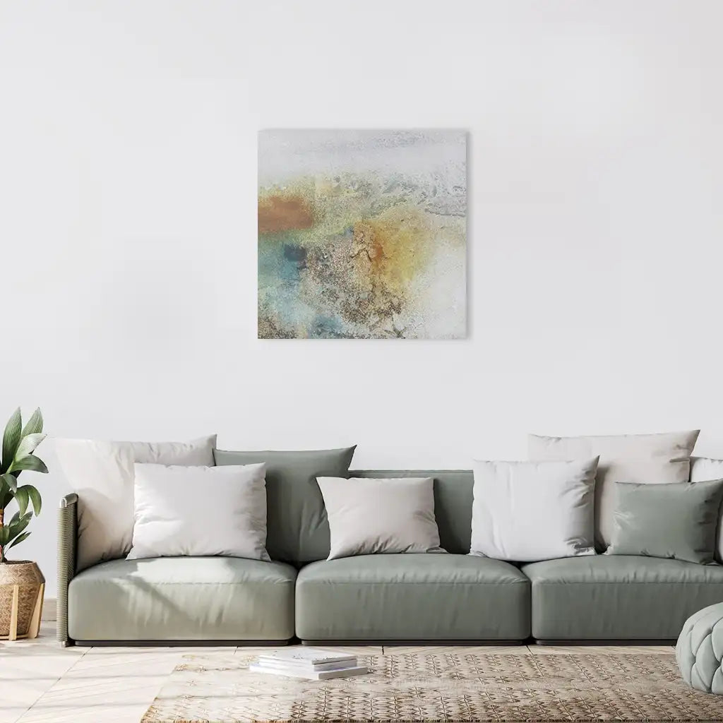 Cuadro pintado a mano original con textura en tonos oxidados