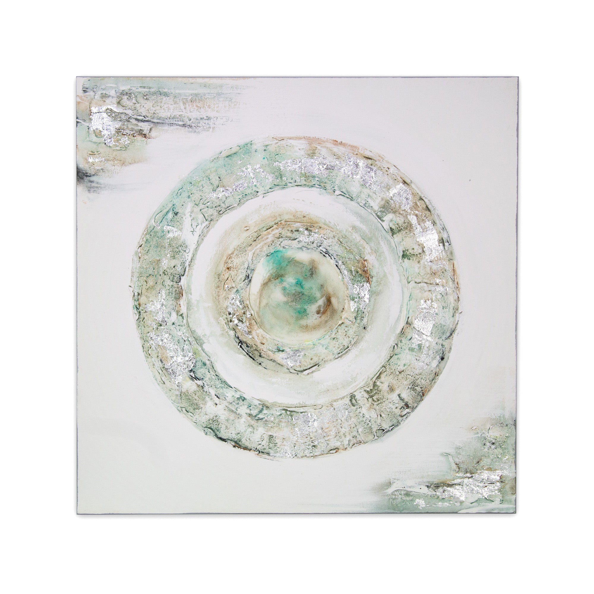 Cuadro con relieve con texturas plateadas