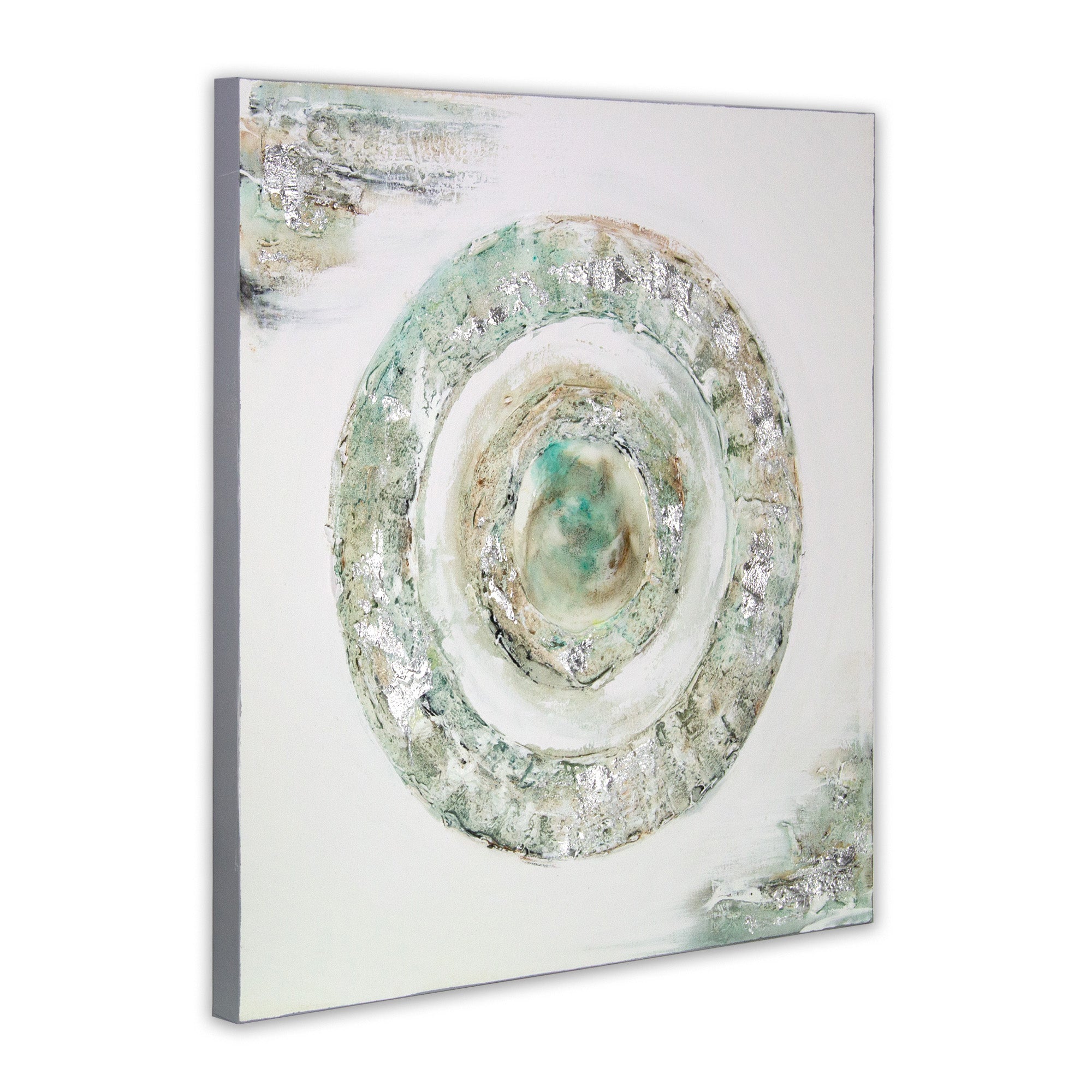 Cuadro con relieve con texturas plateadas