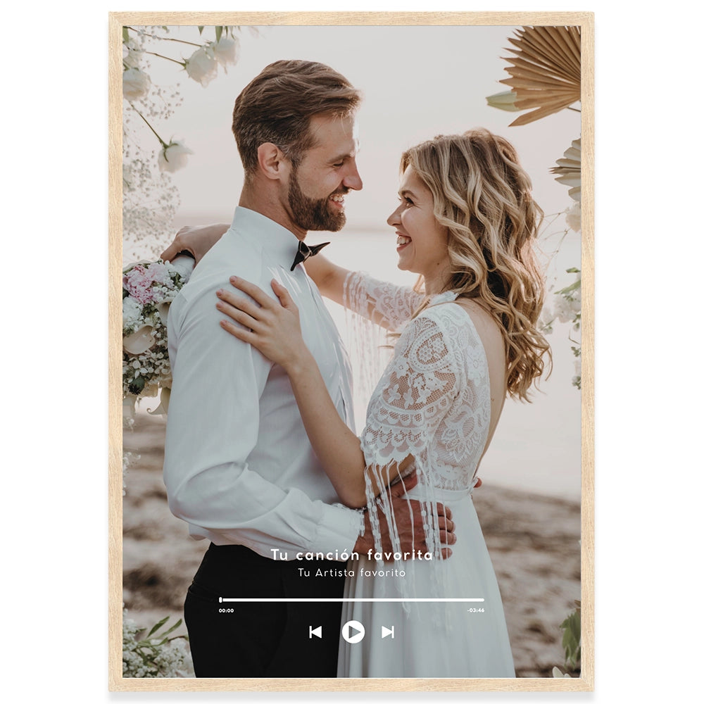 Cuadro personalizado con diseño musical y fotografía