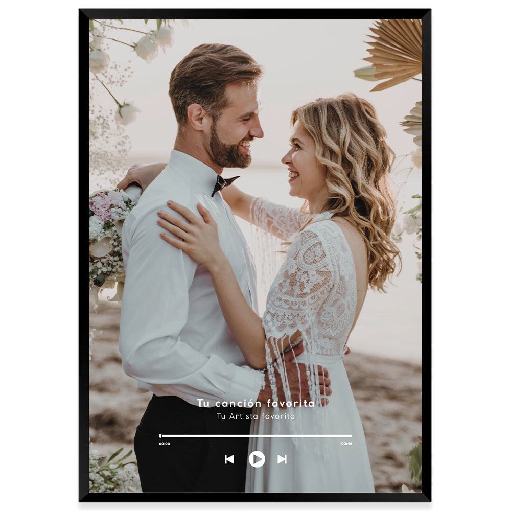 Cuadro personalizado con diseño musical y fotografía