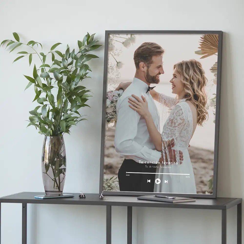 Cuadro personalizado con diseño musical y fotografía