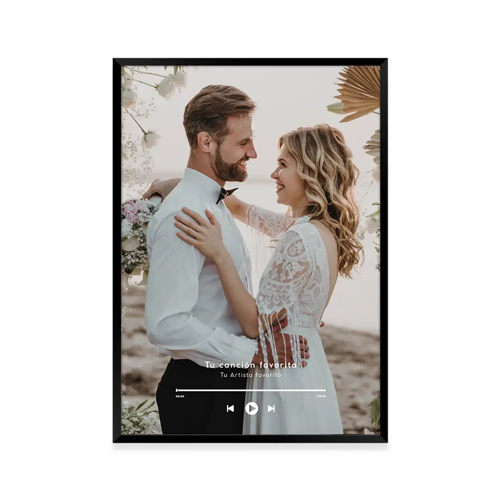 Cuadro personalizado con diseño musical y fotografía