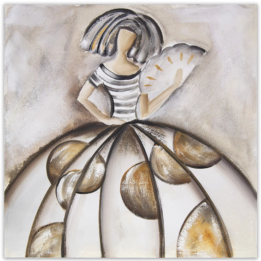 Cuadro de las meninas en tonos neutros y bronce