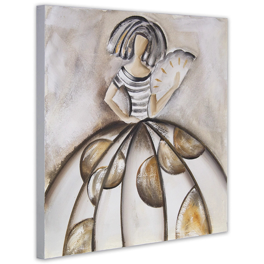 Cuadro de las meninas en tonos neutros y bronce