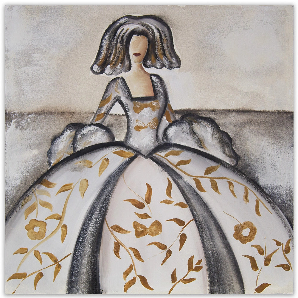 Cuadro de las meninas en tonos neutros y bronce